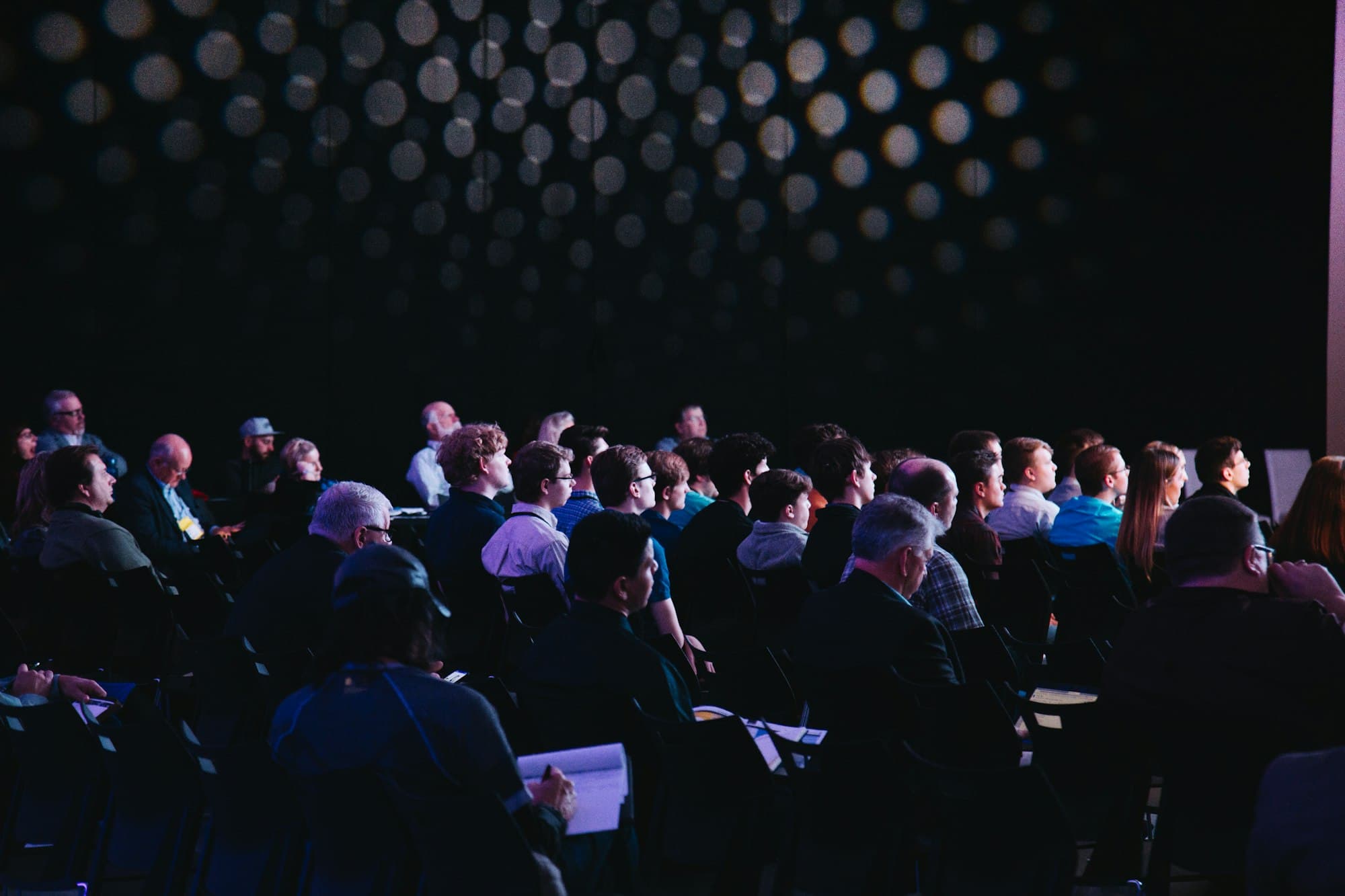 Professional staff at a large conference